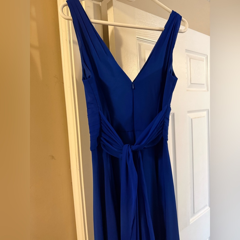 Elegant Blue David’s Bridal Bridesmaids Dress